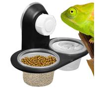 Reptile Feeding Dish - Multi Cup Food and Water Tray for Exotic Pets | 4 Cups Ledge Design with Stable Base & Dispenser for Geckos Frogs Lizards Tarantulas Hermit Crabs Snakes, 4.53x2.36 inches