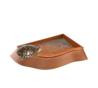 Reptile Feeding Dish - Tortoise Soaking Bowl, Stable Habitats Tray, Decorative Enclosure Accessory, Food Water Plate, Bathing Terrarium Dishs | Natural Habitat Decor for Daily Feedings Hydration