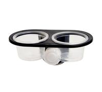 Reptile Feeding Ledge - Crested Gecko Food Dish, Suction Cup Water Tray with Sturdy Acrylic Support, Magnetic Double Bowl Station, Ideal for Workplace Terrarium Displays