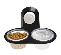 Reptile Feeding Ledge, Water Tray, 4-Cup Capacity, Gecko Habitat Dish, Elevated Feeder, for Frog, Chameleons, Hermit Crab, Tarantula, Snake, Turtle, Enclosure, Tank Use