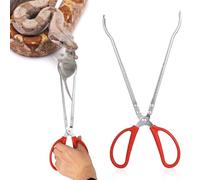 Reptile Feeding Tongs - Anti-Skid Easy-Grip Extra Long Tweezers, Stainless Steel Snake Catching Tweezers Tool, Snake Tank Accessories For Feeding - Curved Mouth