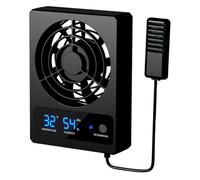 Reptile Fence Ventilation Fan - Smart Temperation and Humidity Gauge with LED Display, Strong Silent Airflow | Low Noise Terrarium V Cooling