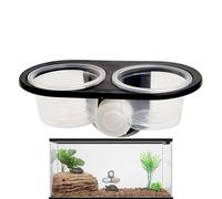 Reptile food and water dish, gecko feeding cups, dispenser with 4 trays, ledge accessory, nutrition station, habitat corner bowl, for tarantula, frog, lizard, chameleon, hermit crab, snake care, 4.53x
