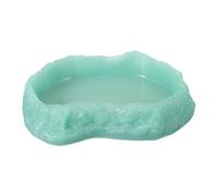 Reptile Food Bowl, Reptile Feeding Dish Corner Bowl Water Resin Rock Worm Feeder Dish XS, Intended for Lizards/Scaled Pet/Leopard o/Spiders (Glow,5.3 In)