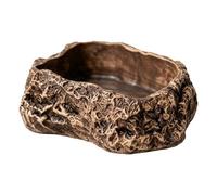 Reptile Food Dish | Rock Look Anti-Tip Small Feeder | Gecko Lizard Feeding