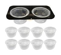 Reptile Food Dish, Water Bowl for Reptile Containers, Crested Food Feeder Lizard Water Bowl, Removable Tank Accessories with Cups, Feeding Bowl for Bearded People
