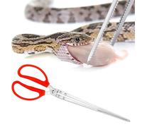 Reptile Food Made of Stainless Steel - Feeding, Steel Gongs, 15 Inch Anti-Skid Feeding Pliers, A Comfortable Tool Set for Reptile Feelings and Aquarium Buildings