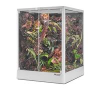Reptile Glass Terrarium 18"x18"x24" 32 Gallon Knock-Down Dual-Locking Security Mesh Ventilation Durable Aluminum Frame Modern Design