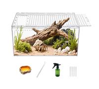 Reptile Growth Reptile PC Terrarium, Tarantula Enclosure, Spider Pool with Magnetic Button. 40 x 25 x 20 cm Lizard Enclosure, Reptile Breeding Pool for Insects, Fish, Tarantulas, Hermit Crabs