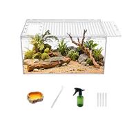 Reptile Growth Reptile PC Terrarium,Tarantula Enclosure,Spider Tank with Magnetic Button.12"x 8"x 6" Lizard Enclosure,Reptile Breeding Tank for Insect,Fish,Tarantula,Hermit Crab,Small Bearded Dragon