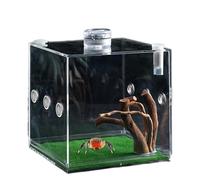 Reptile Growth Terrarium - Acrylic Terrarium for Jumping Spider Growth,Small Animal Breeding Box with Breathing Hole for Turtles, Snails, Lizards, and Beetles
