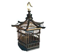 Reptile Habitat Box Handmade ebony hexagonal tower with hanging grasshopper cage