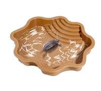 Reptile Habitat - Tortoise Water Basin Fall Resistan, Climbing Ramp Bath, Easy Access Feeder | Turtle Lizard Gecko Vivarium Pool River Bank Shape Hygiene Safety Terrarium Accessories Animal