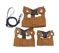 Reptile Harness, Adjustable Harness Made of Soft PU Leather with Pull Rope, 3 x Harnesses for Squirrel, Chameleon, Hamster