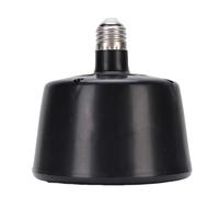 Reptile Heat Bulb Temperature Control, 5.24x5.71in Energy Saving Lamp for Pet Cages Chicken Coops and Reptile with Automatic Heat Adjustment (Plastic) (Black)