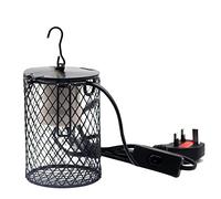 Reptile Heat Lamp Heater Holder Ceramic Heat Lamps Lampshade Holder Anti Hot Bracket Cage for Bearded Dragon, Lizard, Tortoise, Snake, UK Plug (Small)