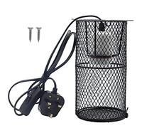 Reptile Heat Lamp Heater Holder Ceramic Heat Lamps Lampshade Holder Anti Hot Bracket Cage for Bearded Dragon, Lizard, Tortoise, Snake, UK Plug (Large)