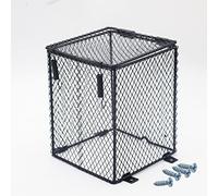 Reptile Heater Guard Ceramic Light Bulb Lamp Cover Mesh Cover Lampshade Anti-Scald Bracket Cage for Bearded Dragon, Lizard, Tortoise, Snake (Cubiod)