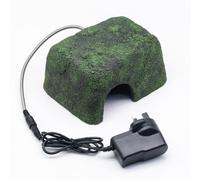 Reptile Heating Cave, Lizard Insulated Hideout Cave With Anti-bite Tube Simulated Rock Resin Hideouts Cave Amphibian Habitat Shelter for Bearded Dragon, Lizard, Tortoise, Gecko, Toad, Turtle