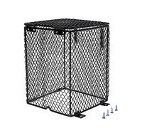 Reptile Heating Lamp Guard Ceramic Heat Bulb Lampshade, Amphibians Anti-hot Cage for Lizard Turtle Snake Birds, Square