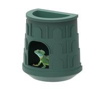 Reptile Hide Cave, Amphibians Hideout with Detachable Bowl for Gecko Lizard Small Snake Tree Frogs