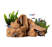 Reptile Hide Cave, Large Resin Bearded Dragon Caves Rock Snake Turtle Hides, Small Multi-Functional Basking Area For Gecko Lizard Hermit Crab, Amphibian Tank Accessories