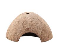 Reptile Hide Cave, Natural Coconut Shell Small Animal Cave House Aquarium for Turtle Lizard Snake Spider Bearded Dragon Gecko, Eco-Friendly Durable Amph