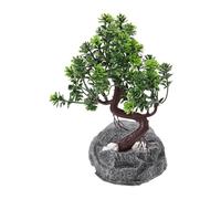 Reptile Hide Cave Resin Rock with Decorative Tree Lifelike Small