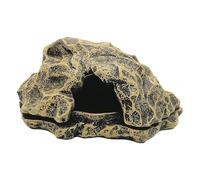 Reptile Hide, Rock Shaped Terrarium Cave for Lizard, Gecko, Snake, Bronze Resin Habitat Accessory, Naturalistic Bearded Dragon Shelter, Realistic Hiding Place for Terrarium Decor