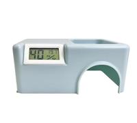 Reptile Hideaway Digital Humidity Temperature Sensor, Frog Secret Cave Habitat, Integrated Monitor Shelter Amphibians, Tropical Pet Den