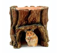 Reptile Hides Caves - Funny Tree Trunk Reptile House | Feeding Habitat, Aquarium Accessories, Reptile Resin Shelter with Food Tray, Underwater Landscape