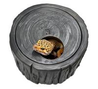 Reptile Hiding Cave - 4.8 Inch Resin Log Decoration Realistic Hollow Tree Trunk Habitat Point, Ornamental Stone for Aquarium Fish Tank Heavy Taking Shelter E