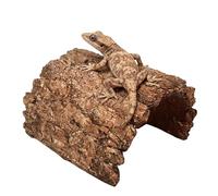 Reptile Hiding Cave - Natural Resin Gecko Shelter, Amphibian Rest Habitat, Decorative Tank Accessory, Moist Environment Retreat | for Bearded Dragon Leopard Gecko Frog Lizard Snake Turtle Terrarium Aq