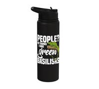 Reptile Keeper Lizard Keeping No Thanks Green Basilisk Stainless Steel Insulated Water Bottle
