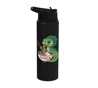 Reptile Keeper Lizard Keeping Ramen Noodles Green Basilisk Stainless Steel Insulated Water Bottle