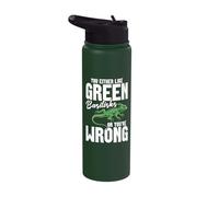 Reptile Keeper Lizard Lover Either Like Green Basilisk Stainless Steel Insulated Water Bottle