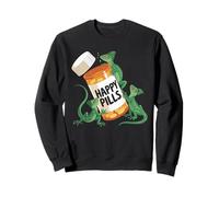 Reptile Keeper Pet Reptile Lover Happy Pills Green Basilisk Sweatshirt