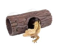 Reptile Log - Tank Decoration Resin, Natural Textured Suction Mounted Hideaway | Birch Bark Shelter For Lizards Turtles Betta Reptiles Climbing Resting Spawning Security Habitat Enrichment