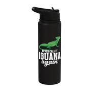 Reptile Lover Lizard Keeping Never Call Green Basilisk Stainless Steel Insulated Water Bottle