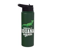 Reptile Lover Lizard Keeping Never Call Green Basilisk Stainless Steel Insulated Water Bottle