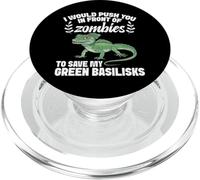 Reptile Lover Lizard Keeping Push You Green Basilisk PopSockets PopGrip for MagSafe