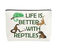 Reptile Makeup Bag Reptile Lover Gift Gecko Lover Gifts Pet Lizard Reptiles Lovers Gift Reptiles Themed Present Cosmetics Bag Gifts for Animal Lover Friend Sister Christmas Birthday Presents