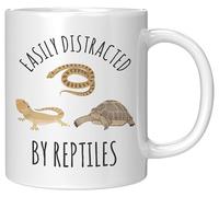 Reptile Mug, Easily Distracted by Reptiles, Reptile Lover Mug, Reptile Coffee Mug, Herpetology Mug