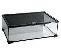 Reptile One Mini Glass T2 Terrarium with Wire Mesh Lid 45x30x16cm with Black Background