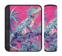 Reptile Peach Tropical Style car seat Strap Covers,Release Stress to Your Neck and Shoulders,seat Belt Cushion for Sedan Backpack Most Cars funda para cinturón de carro 2 Pack