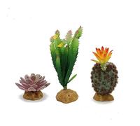 Reptile Plants Succulent, Artificial Desert Rain Forests Plants for Lizard Bearded Dragon Chameleon Gecko Snake Amphibian Terrarium Decor (Set 3)