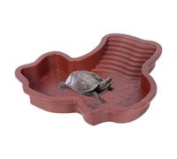 Reptile Pool | Tortoise Water Dish Bath Tub,Bathing Pool with Ramp, Aquarium Decor Pet Supplies, Food Bowl for Amphibians, Frogs, Lizards, Snakes