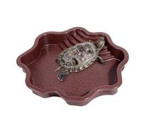 Reptile Pool - Turtle 29 x 27 x 4.5 cm | 255g Multi-Purpose Feeding Dish Aquarium Ornament with Ladder Durable and Easy Clean Habitat Accessory Drag Lizard