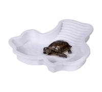 Reptile Pool - Turtle Water Bowl Reptile Bath - Basking Terrace with Ramp, Aquarium Decor Feeding Supplies for Frogs, Lizards, Bearded Dragon, Snakes