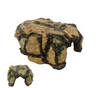 Reptile Rock Cave - Portable Tortoise Home, Lizard Bubbles Rock Terrarium Decoration, Hook Area Accessory for Reptiles, Amphibians and Small Pets Accessories
